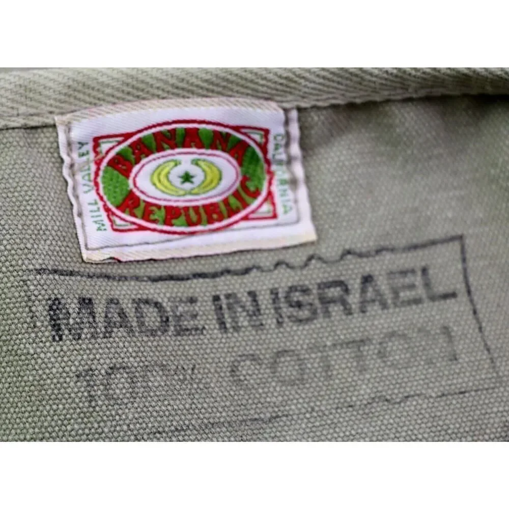 VTG Banana Republic ISRAEL PARATROOPER KHAKI COTTON FLAP SHOULDER BAG X-BODY